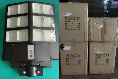 6 kompletov vzorcev solarnih uličnih svetilk 30 W ABS je bilo poslanih v Benin